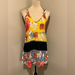 Ganji Boho Floral Patchwork Mini Sundress, size Small